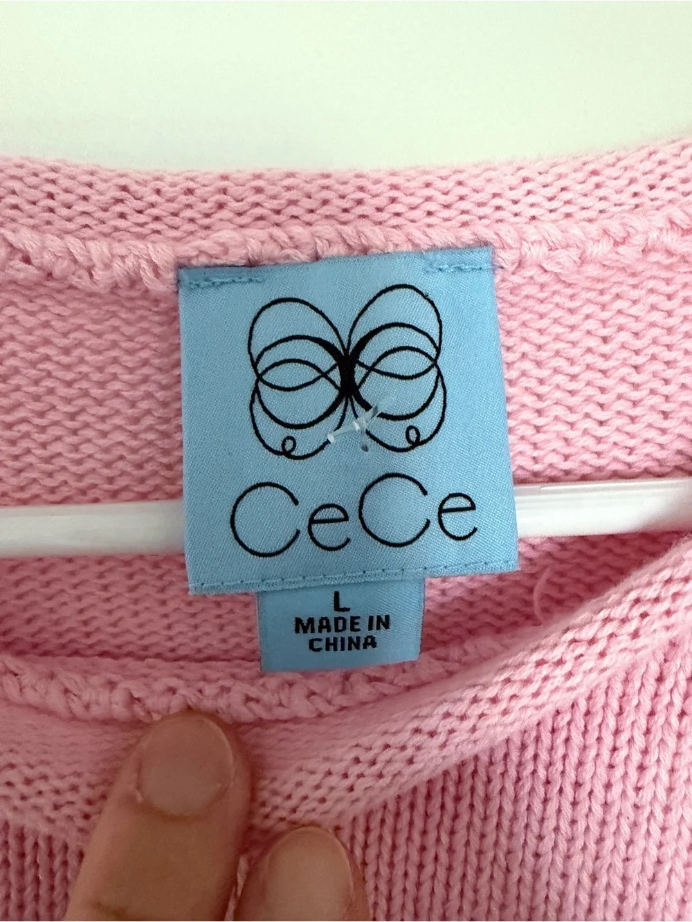 CeCe Light Pink Crewneck Sweater